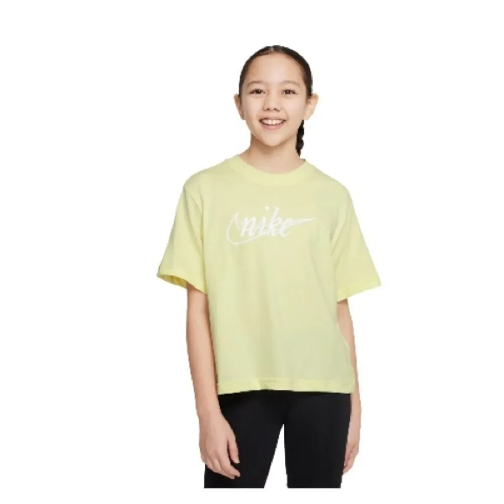 NIKE GIRLS DRI-FIT CHECK LOGO TRAINING T-SHIRT L (14/16)US